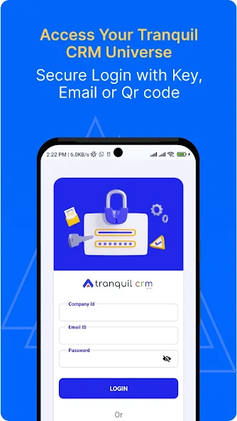 Tranquil CRM running on a mobile phone